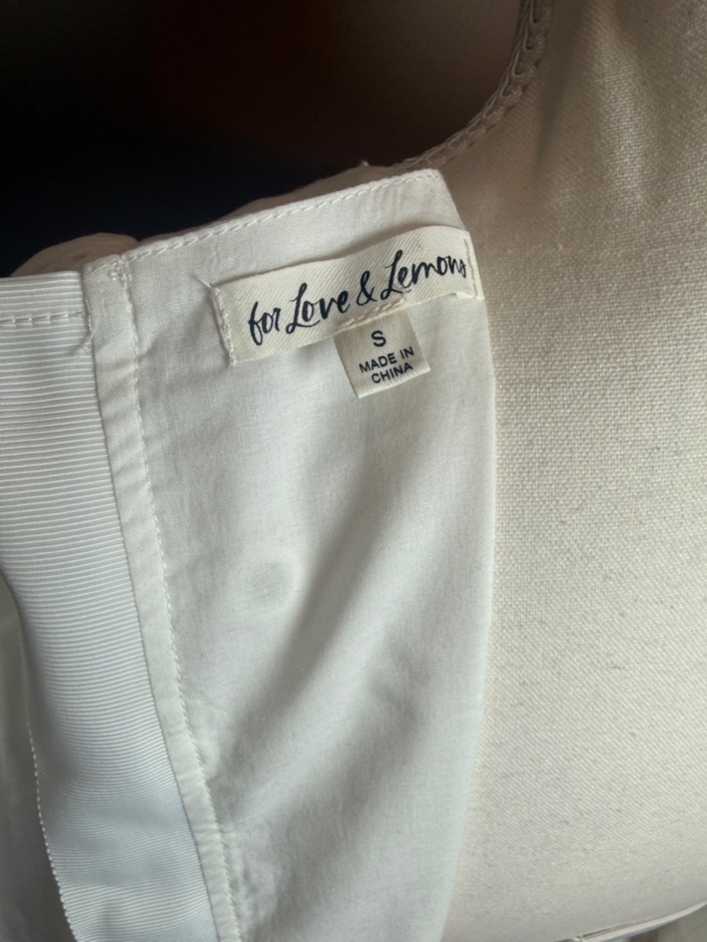For Love & Lemons Serena Eyelet Corset Top White Cotton S - Picture 7 of 14